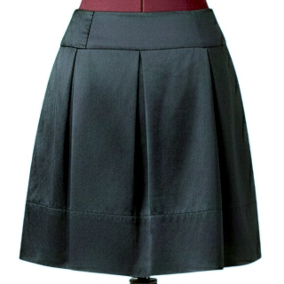 MOON COLLECTION - Black short mini A-line Inverted pleated skirt - medium - Picture 2 of 7